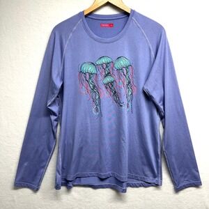 Terry Cycling Top Women XL Tech Tee Flow Purple Jellyfish Long Sleeve Quick-Dry